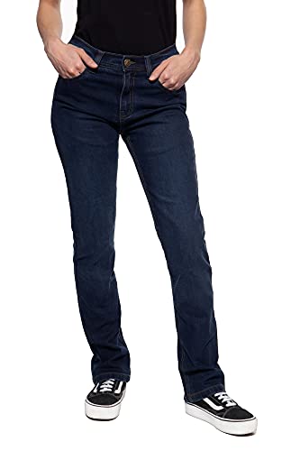 Queen Kerosin Motogear Dark Blue Vaqueros de Mujer en Motocicleta (Dark Blue,36)