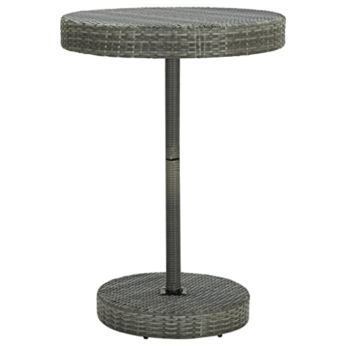 Teenpull Table de Jardin en résine tressée Grise 75,5x106 cm avec Cadre Acier Enduit de Poudre, Table d’extérieur légère Stable pour Repas en Plein air,...