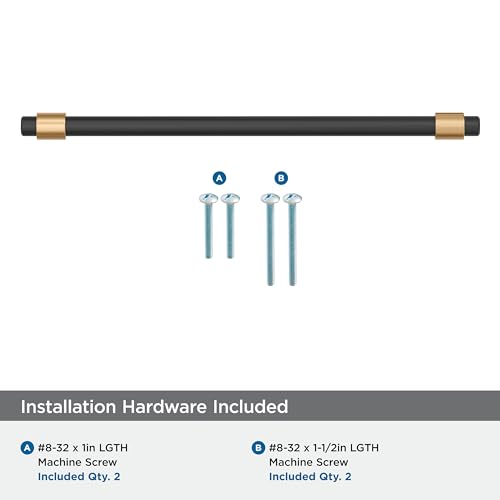 Amerock Mergence 7-9/16 inch (192mm) Center-to-Center Matte Black/Champagne Bronze Cabinet Pull, BP36980FBCZ by Amerock - Image 4