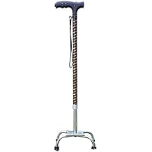 Cane Multi-Functional Telescopic, Massage Handle with Led Light Four-Foot S Crutches,Crutches