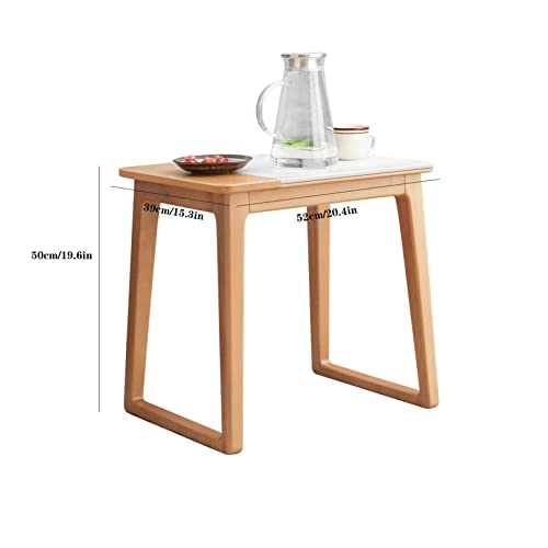 Mesa auxiliar de madera con estante multifuncional para sofa 4