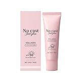 No Cast Just Glow Collagen Sunscreen SPF 50 PA++++ Facial Sunscreen Lightweight, Non-Sticky Face Sunscreen No White Cast Natural Sun screen with Peptide, Centella, Hyaluronic Acid