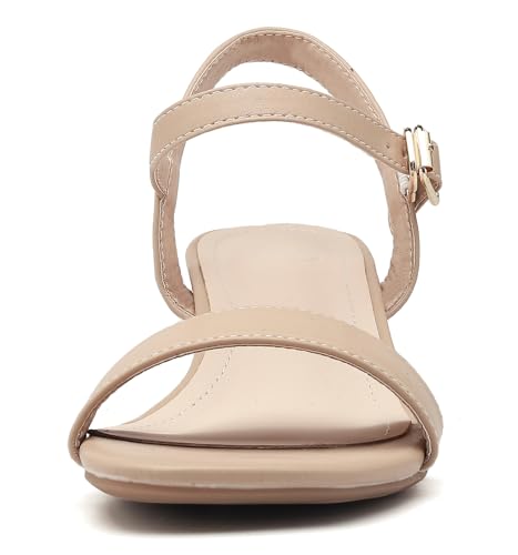 DADAWEN Women's Open Toe Ankle Strap Glitter Low Block Chunky Heels Sandals Party Dress Pumps Shoes4