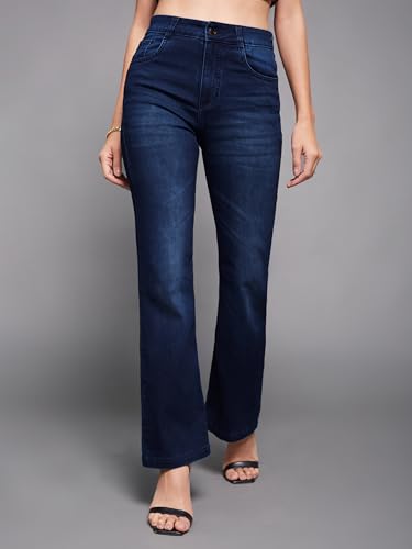 Image of Miss Chase Women's Skinny Fit High Rise Regular Length Stretchable Denim Jeans (MCSS24DEN79-02-512-38, Mystic Blue, 38)