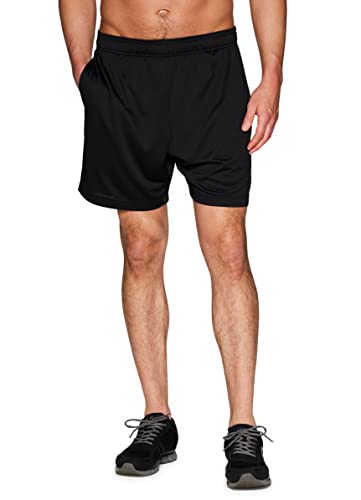 Rbx Men's 7" X-Dri Workout Shorts Mesh Basketball Shorts With Pockets Breathable Gym Shorts Quick Drying Running Shorts With Pockets Moisture Wicking Training Shorts Dobby Mesh Black M #TOP19