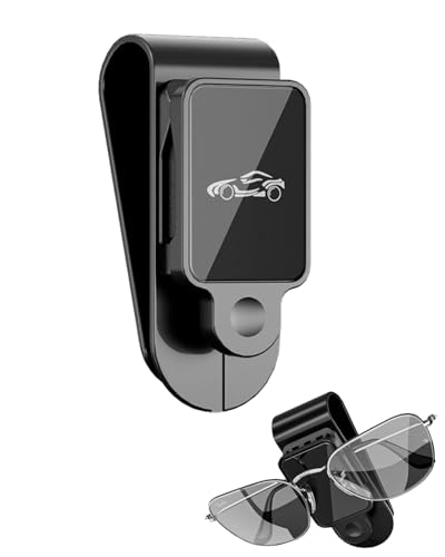 HUVZOR 1x Soporte para gafas para el parasol del coche,soporte para gafas de sol con clip para vehículos,accesorio universal para el parasol,soporte para gafas para coches,soporte para tickets(negro)