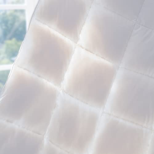 Airluck Lightweight Feather Down Comforter King Size Summer Cooling Down Blanket Solid White Duvet Insert106X90 Inches Soft Down Proof Cotton Poly Cover With Corner Tabs #TOP4