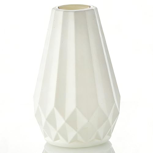 Flower Vase Unbreakable PE Plastic Vase for Flowers Small Decorative Vase Geometric Design for lego Flowers Bouquet Hydroponic Arrangement Wedding Home Office Decor (S(15.3 * 7cm))