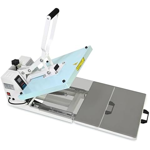 PlanetFlame Heat Press 15x15 inch Industrial Quality Sublimation Heat Press, Slide Out Heat Transfer Machine for T-Shirt, Blue Cover