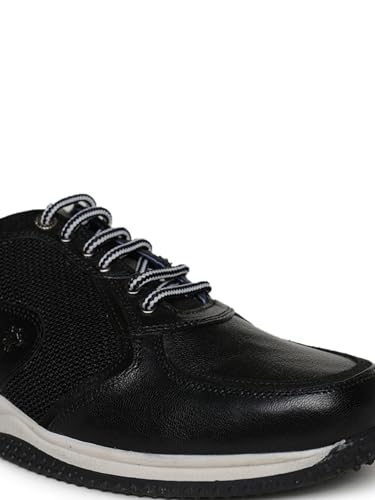 Image of BckByBuckaroo Adults-Men CODRIN Leather Denim Classic Shoe Lace Up Black