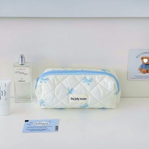 Image of Carry bloom Pencil Pouch Cute Pencil Case for Girls Aesthetic Pencil Bag with Zipper Pen Cases School Supplies Makeup Bag (butterfly blue)
