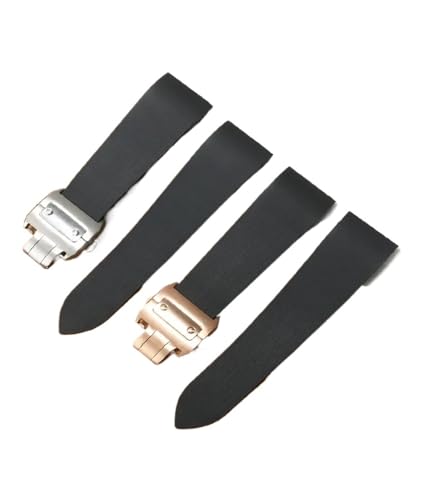 Bracelet silicone 25 mm avec boucle déployante argentée robuste