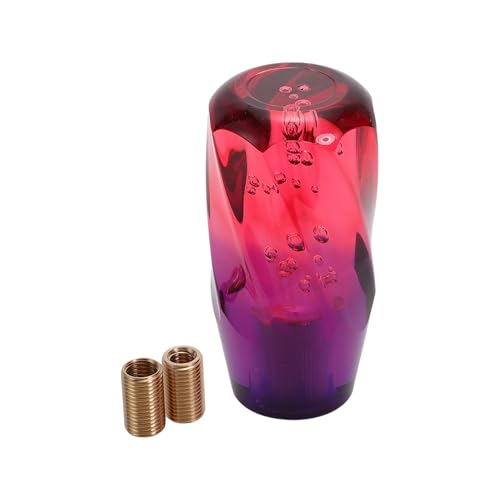 INFINAUTO Car Shift Knob, 10cm Universal for Automatic and Manual Vehicle Gear Shifter Knob with 2 Adapter Acrylic Red Purple, 1 Set