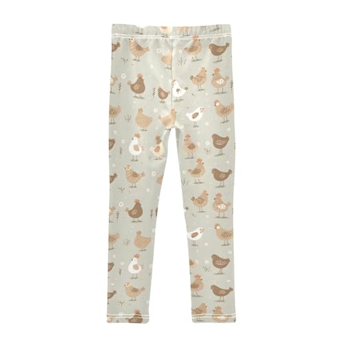 Animal Chicken Pattern Girls Leggings Athletic Pants Tights Stretch Bottom2