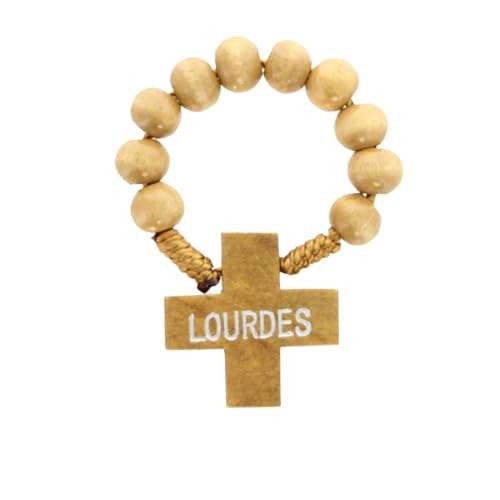 Palais du Rosaire Chapelet dizainier en bois avec une croix de Lourdes - Chapelet dizainier - Culte Chrétien en Bois