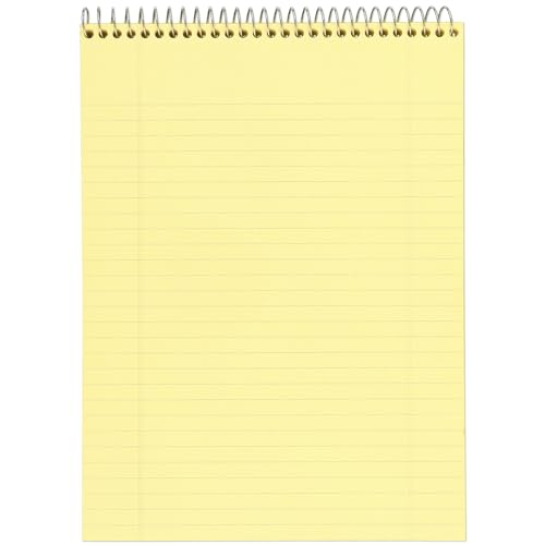 Mead Bloco de notas, espiral superior, papel pautado largo, 70 folhas, 21 x 28 cm, amarelo (MEA59880