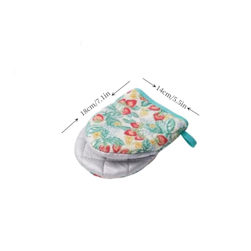 1 Pair Oven Gloves Heat Resistant- Kitchen Oven Mitts High Heat Resistant 500℉, Mini Oven Mits With Non-Slip Grip Surfaces And Hanging Loop For Bbq, Baking, Cooking And Grilling - Image 3
