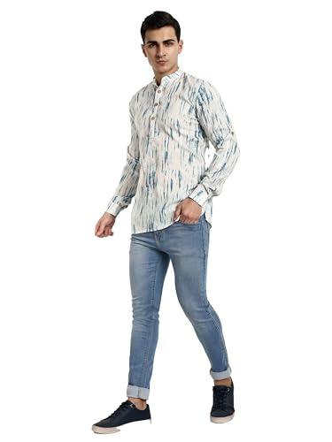 Image of Vardha Men's Cotton Printed Short Kurta with Comfortable Fit and Simple Style and Regular Look | Kurta for Men