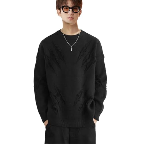 Men's Sweater American Retro High Street Style Knit Pullover Casual Long Sleeve Top for Men2