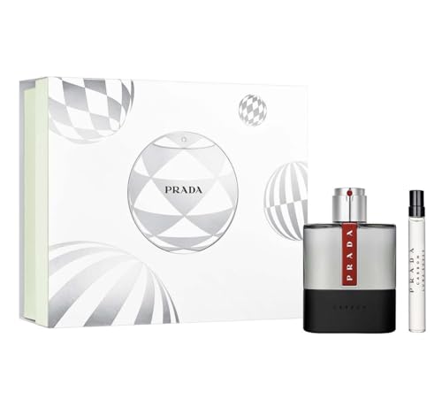 Prada Luna Rossa Carbon Eau de Toilette - Set de regalo de 100 ml (contiene EDT de 100 ml y spray de viaje de 10 ml)