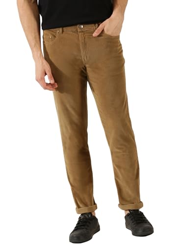 Image of Thomas Scott Men Mid Rise Slim Fit Corduroy Chino Pants