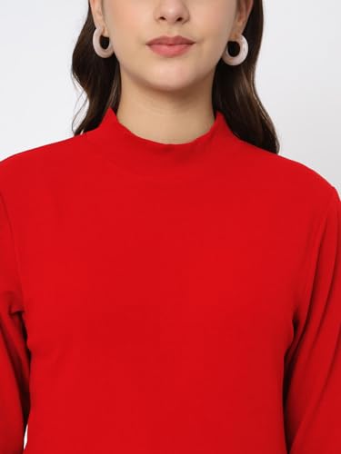 Image of Istyle Can Solid HIgh Neck Full Sleeve Stretchable Slim Fit Top for Women | Tops for Women | high Neck top for Women | Winter Tops for Women