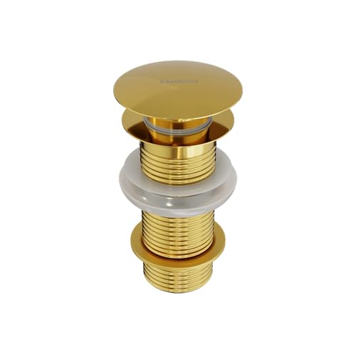 Image of B Backline Brass 5-Inch Pop up Waste Coupling for Wash Basin | 32 MM Full Thread Waste Coupling For Basin (Gold Glossy, 5-INCH)
