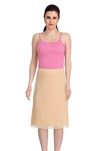 Image of Splash Cotton Rich Regular Skirt Slip for Women - Knee Length
