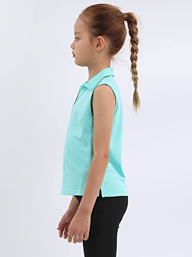 Image of Girls Golf Polo Shirts Sleeveless V Neck Shirts for 5-12 Years