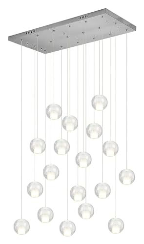 GONGKAI Lámpara de Techo de Cristal de Lujo, lámparas Colgantes de Techo Alto, Bola de Cristal con Semillas, Montaje Empotrado, lámpara Colgante Larga de Lujo para vestíbulo, Entrada, esca