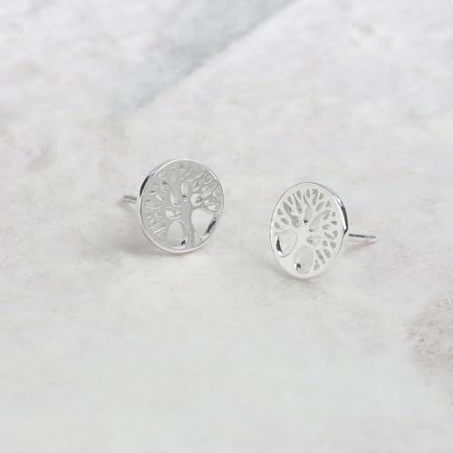 Boma Jewelry Sterling Silver Circle Tree of Life Stud Earrings3