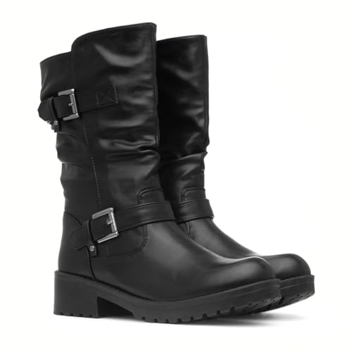 Lilley Womens Black Buckled Calf Boot - Size 6 UK - Black - Image 6