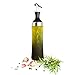 A|M|I|N|A Bottiglia di Olio di Vetro con Filtro per Le Erbe - 570 ml (Provenza) Distributore di Olio per Fare Olio aromatico | A Prova di perdite (Edizione Nera)