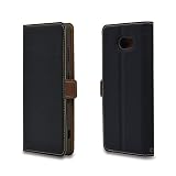 ラスタバナナ かんたんスマホ2 A001KC 2+ A201KC BASIO4 KYV47 共用 ケース カバー 手帳型 薄型 耐衝撃吸収 カード入れ おしゃれ スタンド機能 シンプル BK×DBR スマホケース 6794KNTN2PBO