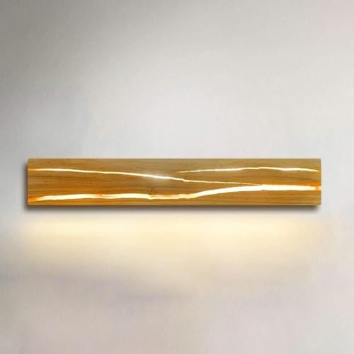 Modern Wood LED Wall Sconce Linear Bar Resin Cracked Design