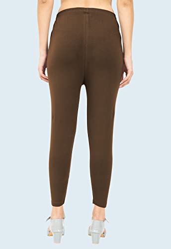 Image of POPOLO Women's Super Soft Ankle Length Cotton Lycra Solid Stretchable Legging