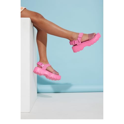 Image of mini melissa Kick Off Platform Sandals for Kids - Chunky Platform Jelly Sandals for Girls, Kids Summer Shoes, Girls Sandals