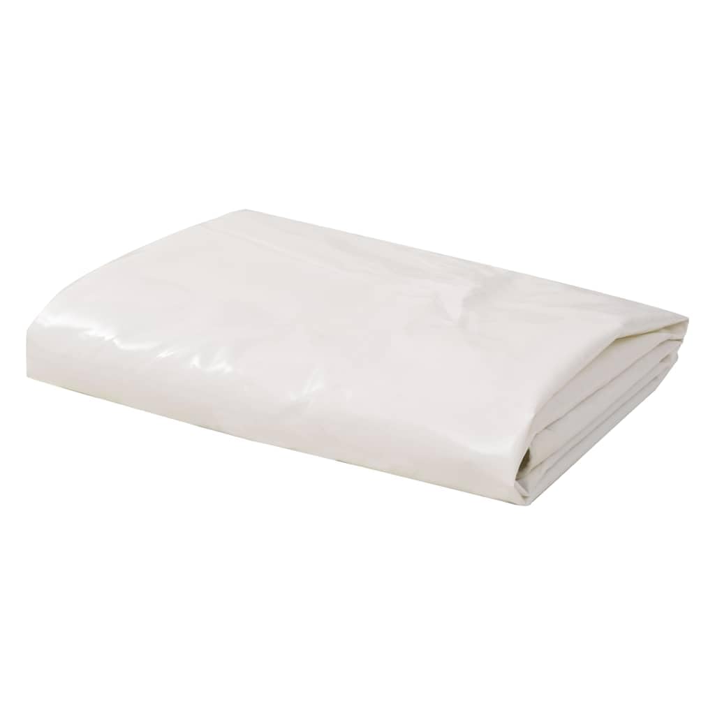 Telone 650 g/m² in tela con rivestimento in PVC, 5 x 6 m, bianco, resistente alle intemperie, agli strappi, ai raggi UV, con occhielli, per giardino, campeggio, auto, rimorchio, protezione e