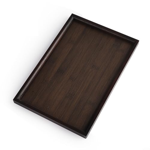 Opatiny Bandeja de madera para servir para cocina, fiesta y comedor diario, duradera, fácil de limpiar, color marrón