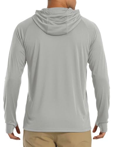 Image of MAGCOMSEN Men's Hooded UPF 50+ Sun Protection T Shirts Long Sleeve Athletic Fishing Shirts Rash Guards