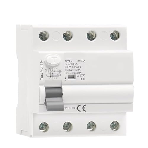 Interruptor diferencial tipo A 4P 63A 100mA para proteccion contra corriente residual pulsante
