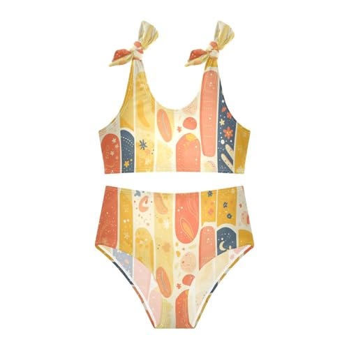 Colorful Stripes Girls 2 Piecing Kids Bikini Set Quick-Dry Bathing Suit Swimming Suits Adjustable Shoulder Strap3