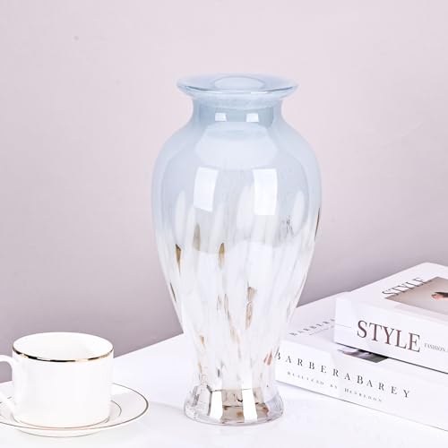 Vaso de vidro soprado à mão de 30 cm de altura, vaso de vidro, vaso de vidro murano, vaso de vidro c