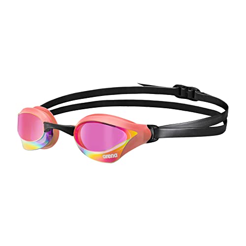 Arena Cobra Core Swipe Lunettes de natation anti-buée unisexes pour homme et femme Verres miroir en polycarbonate Violet/corail