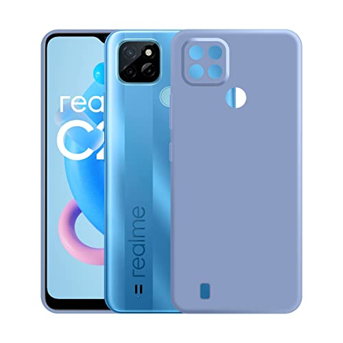 Image of Case Creation Liquid TPU Silicone Cover for Realme C21Y Soft Case,Anti-Dirty Slim Case Frosted Matte Cute Candy TPU Raised Bezel (Splash of Color) Back Case Cover for Realme C21Y -Light Purple