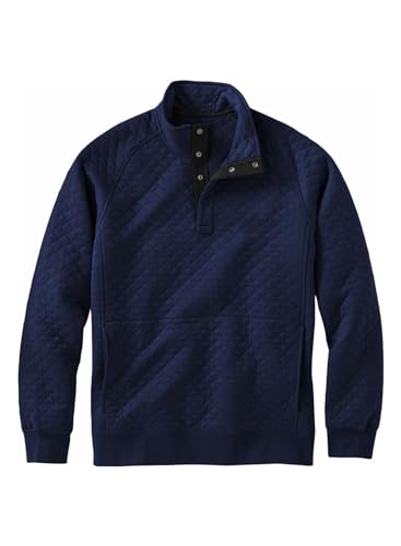 JMIERR Mens Fall Fashion Quarter Button Pullover Quilted Sweatshirts 2023 Sweaters Jackets with Kangaroo Pockets