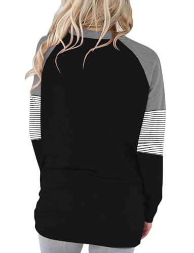 ONLYSHE Womens Crewneck Sweatshirt Casual Loose Fitting Tops Long Sleeve T Shirt