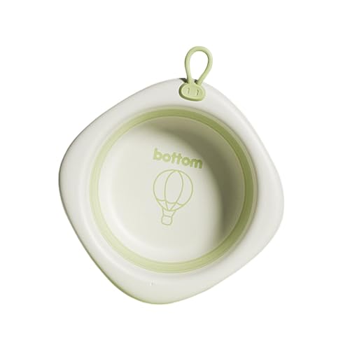 BLWOTMOR Lavabo Plegable, Lavabo Infantil Plegable, Lavabo Portátil para Bebés, Bañera Compacta, Material PP TPE Resistente con Función para Colgar, para Uso E, Verde, Individual