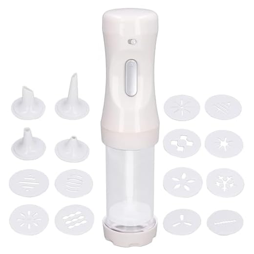 Feya Electric Cookies Press Cake and Cookies Maker Kit with 12 Molds and 4 Decorating Nozzles for DIY Cookies Decorating