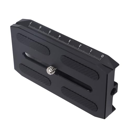 Tripod Head Quick Release Plate, Aluminum 1/4 Inch Threaded Hole Scale with Anti Scratch Silicone Pad and D Ring Lock Design, Compatible for Zhiyun Stabilizer, for Crane 2, 3